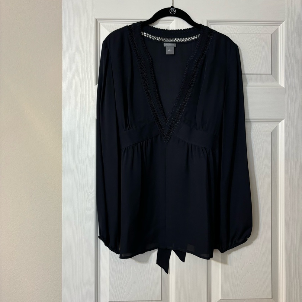Ann Taylor 100% Silk Blouse, Black size 14